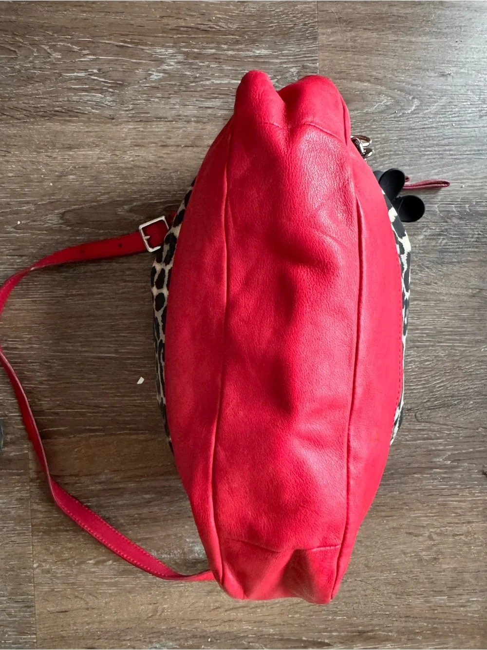 Coach Leopard Print and Red Leather Hobo Bag